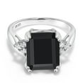 thumbnail image 1 of Gem Stone King 5.95 Ct Octagon Black Onyx 925 Sterling Silver Ring, 1 of 6