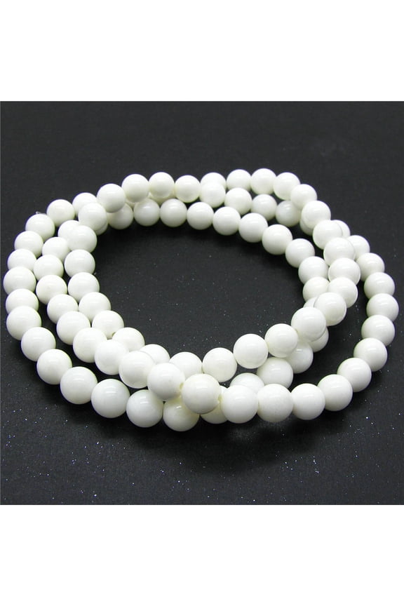 6MM Round Stackable Tridacna shell Bead Stretchy Wrap Bracelet / Necklace for Women