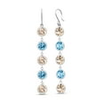 thumbnail image 1 of Gem Stone King 7.60 Ct Round Peach Morganite Swiss Blue Topaz 925 Sterling Silver Earrings, 1 of 2