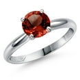 thumbnail image 1 of Gem Stone King 900 Platinum Red Garnet Engagement Ring for Women | 1.50 Cttw | Round 7MM | Gemstone January Birthstone | Size 8, 1 of 6