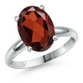 thumbnail image 1 of Gem Stone King 900 Platinum Red Garnet Solitaire Engagement Ring for Women | 3.65 Cttw | Oval 11X9MM | Gemstone January Birthstone | Size 5, 1 of 6