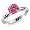 thumbnail image 1 of Gem Stone King 900 Platinum Red Zirconia Engagement Ring for Women | 1.28 Cttw | Round 7MM | Gemstone Birthstone | Size 6, 1 of 6