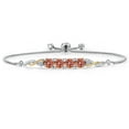 thumbnail image 1 of Gem Stone King 925 Silver and 10K Yellow Gold Ecstasy Mystic Topaz and White Lab Grown Diamond Bracelet for Women | 4.02 Cttw | Gemstone November Birthstone | Round 5MM | Fully Adjustable 9 inch, 1 of 5
