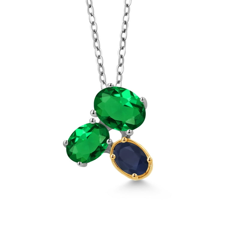 10k yellow gold green stone online necklace