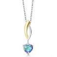 thumbnail image 1 of Gem Stone King 925 Silver and 10K Yellow Gold Mercury Mist Mystic Topaz Infinity Pendant Necklace for Women (1.00 Cttw, Heart Shape 6MM, Gemstone November Birthstone, with 18 inch Chain), 1 of 3
