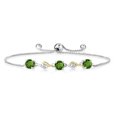 thumbnail image 1 of Gem Stone King 925 Silver and 10K Yellow Gold Bracelet for Women Chrome Diopside Moissanite (1.52 Cttw), 1 of 5