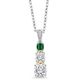 thumbnail image 1 of Gem Stone King 925 Silver and 10K Yellow Gold Diamond Pendant with Chain Set with Moissanite (1.12 Cttw), 1 of 3