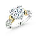 thumbnail image 1 of Gem Stone King 925 Silver and 10K Yellow Gold G/H Lab Grown Diamond Ring Set with Moissanite (3.71 Cttw), 1 of 6