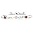thumbnail image 1 of Gem Stone King 925 Silver and 10K Yellow Gold Lab Grown Diamond Bracelet for Women Heart Shape Garnet Moissanite (1.65 Cttw), 1 of 3