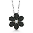 thumbnail image 1 of Gem Stone King 925 Silver and 10K Yellow Gold Pendant with Chain Onyx Moissanite (2.35 Cttw), 1 of 4