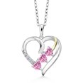 thumbnail image 1 of Gem Stone King 925 Silver and 10K Yellow Gold Pendant with Chain Pink Moissanite Lab Grown Diamond (0.79 Cttw), 1 of 4