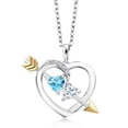 thumbnail image 1 of Gem Stone King 925 Silver and 10K Yellow Gold Pendant with Chain Topaz Moissanite (1.01 Cttw), 1 of 4