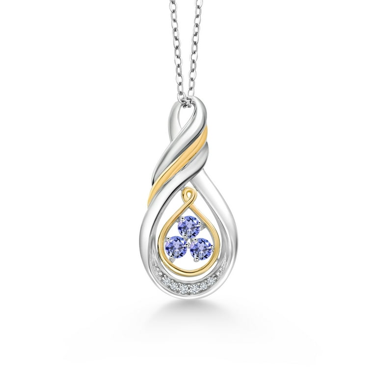 Sterling Silver Tanzanite & Diamond Infinity Pendant Sterling Silver Tanzanite & Diamond Infinity Pendant