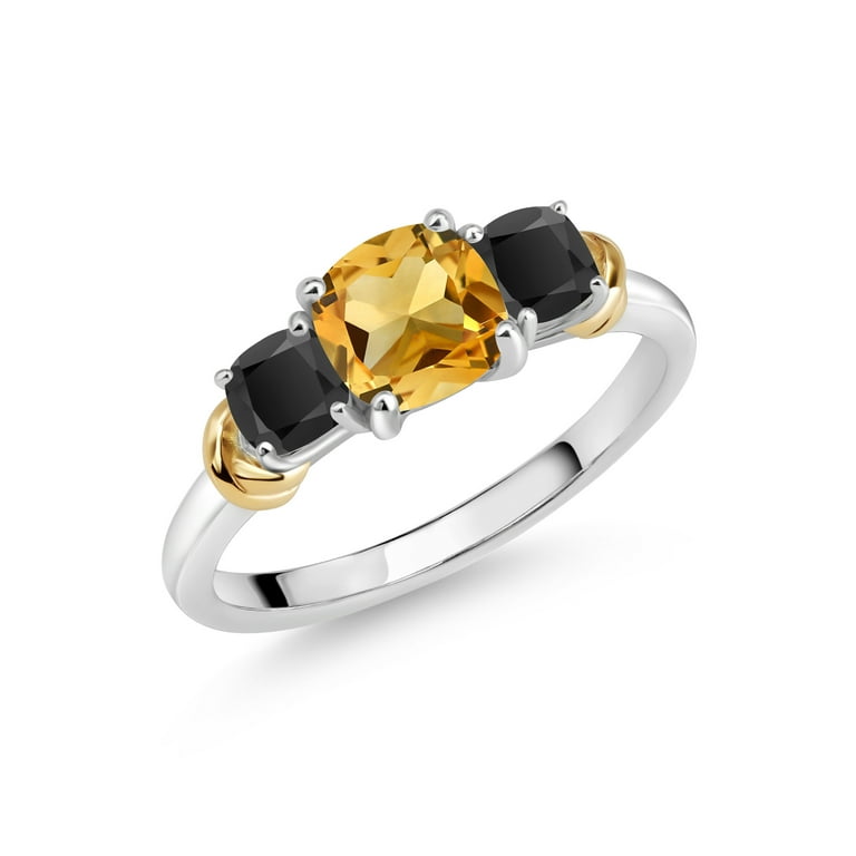 Sterling Silver Cushion Cut 6mm Gemstone And Diamond Rings Sterling Silver Cushion Cut 6mm Gemstone And Diamond Rings