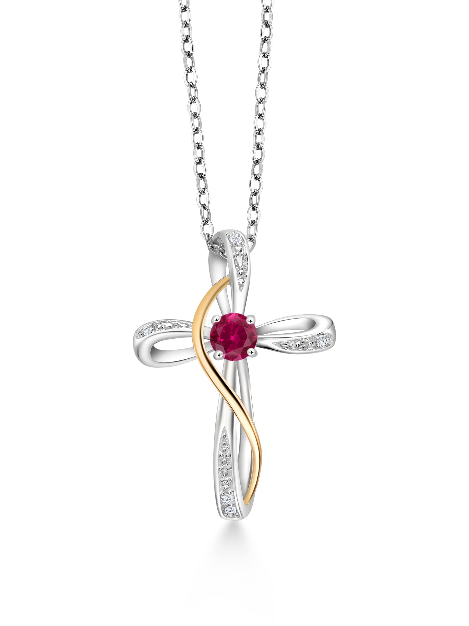 Gem Stone King 925 Sterling Silver and 10K Yellow Gold