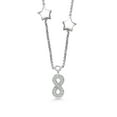 thumbnail image 1 of Gem Stone King 925 Sterling Silver and 10K Yellow Gold White Lab Grown Diamond and White Moissanite Fortune Charms Star Necklace for Women | Made in Italy, 1 of 4