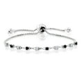 thumbnail image 1 of Gem Stone King 925 Sterling Silver Black Diamond Bracelet for Women Set with Moissanite (0.65 Cttw), 1 of 3
