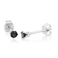 thumbnail image 1 of Gem Stone King Black Diamond Stud Earrings for Women Men | 925 Sterling Silver | 0.17 Carat Cttw | Round 2.5MM | Fine Jewelry Gifts for Her Mom Women Wife, 1 of 4
