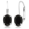 thumbnail image 1 of Gem Stone King 925 Sterling Silver Black Onyx Earrings for Women (2.18 Cttw, Gemstone Birthstone, Oval 8X6MM), 1 of 6
