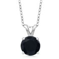 thumbnail image 1 of Gem Stone King 925 Sterling Silver Black Onyx Pendant Necklace for Women (0.80 Cttw, Gemstone December Birthstone, Round 6MM, With 18 inch Silver Chain), 1 of 5