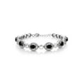 thumbnail image 1 of Gem Stone King 6.12 Cttw Black Onyx Tennis Bracelet for Women | 925 Sterling Silver | Oval 7X5MM | Gemstone Birthstone | 7 inch with 1 inch Extender, 1 of 4