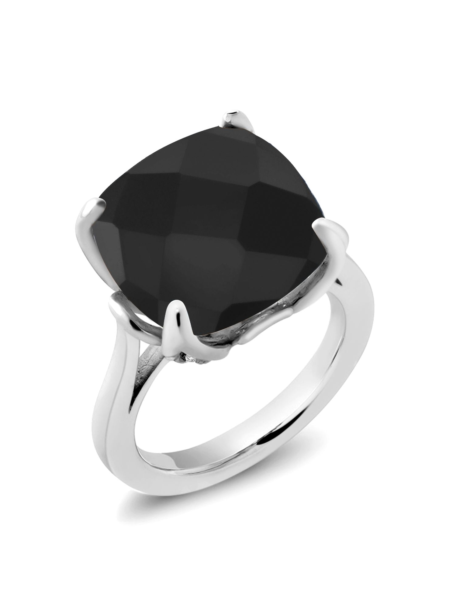 Gem Stone King Sterling Silver Black Diamond & White Moissanite Wedding Ring Set - 1.84 Cttw, Available Sizes 5-9, Bridal Set For Women