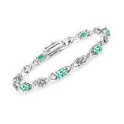 GEM STONE KING 925 Sterling Silver Blue Apatite Tennis Bracelet for Women (4.19 Cttw, Gemstone Birthstone, Oval 6X4MM, 7 inch)