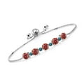 thumbnail image 1 of Gem Stone King 925 Sterling Silver Blue Diamond Bracelet for Women Set with Red Moissanite (2.76 Cttw), 1 of 4