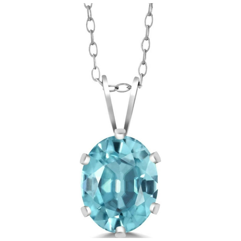 Blue zircon deals pendant necklace