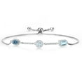 thumbnail image 1 of Gem Stone King 925 Sterling Silver Bracelet Persian Blue Moissanite Aquamarine (1.45 Cttw), 1 of 3