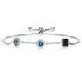 thumbnail image 1 of Gem Stone King 925 Sterling Silver Bracelet Persian Blue Moissanite Moissanite Persian Blue (1.51 Cttw), 1 of 4