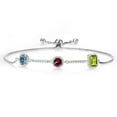 thumbnail image 1 of Gem Stone King 925 Sterling Silver Bracelet Persian Blue Moissanite Rhodolite Garnet (1.65 Cttw), 1 of 4