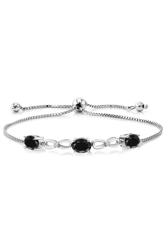 925 Sterling Silver Bracelet for Women Oval Sapphire Moissanite (3.32 Cttw)