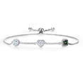 thumbnail image 1 of Gem Stone King 925 Sterling Silver Bracelet for Women Round Aquamarine Moissanite (1.72 Cttw), 1 of 4