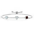 thumbnail image 1 of Gem Stone King 925 Sterling Silver Bracelet for Women Round Aquamarine Moissanite (1.84 Cttw), 1 of 4
