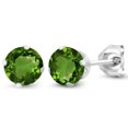 thumbnail image 1 of Gem Stone King 925 Sterling Silver Chrome Diopside Stud Earrings for Women Men (1.00 Cttw, Round 5MM), 1 of 3