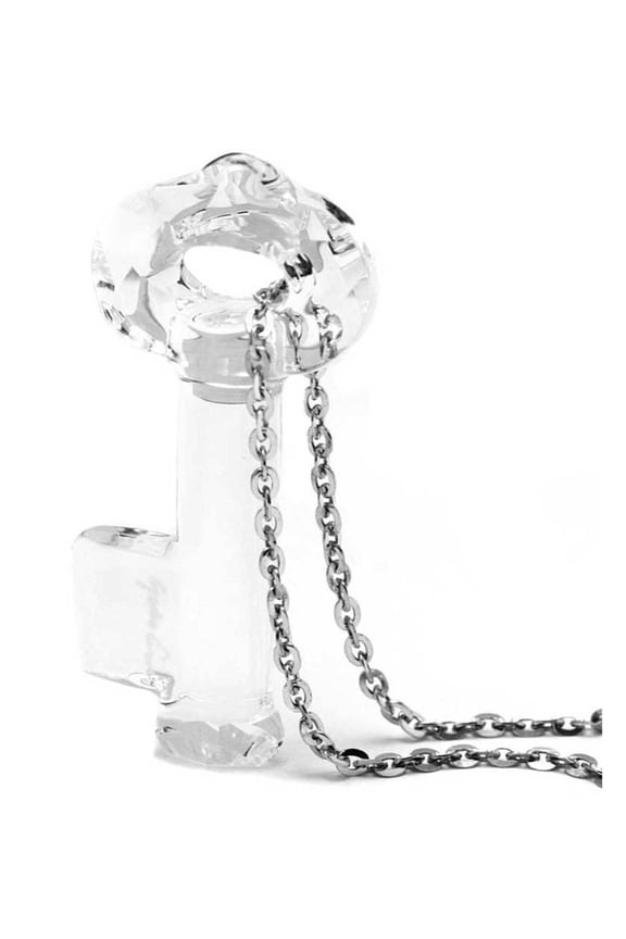925 Sterling Silver Collection 30MM Crystal Key Pendant Made with Crystals
