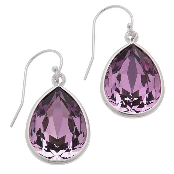 Gem Stone King Collection Pear Pink Dangling Earrings Made with Crystals
