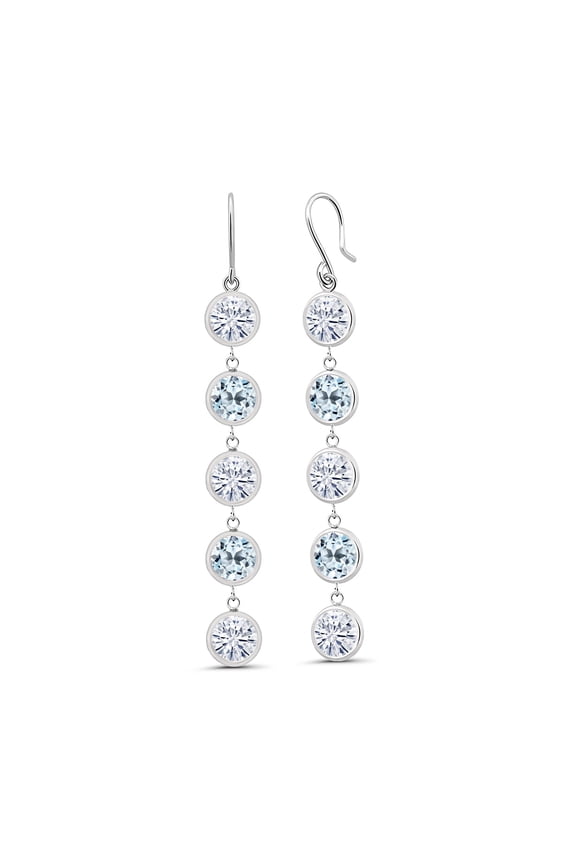 925 Sterling Silver Dangle Earrings Set with Moissanite (8.80 Cttw)