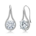 thumbnail image 1 of Gem Stone King 925 Sterling Silver Earrings Round Moissanite 7mm, 1 of 4