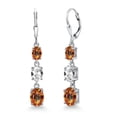 thumbnail image 1 of Gem Stone King 925 Sterling Silver Ecstasy Mystic Topaz 3 Stone Dangle Earrings for Women (6.00 Cttw, Gemstone Birthstone, Oval 8X6MM, 7X5MM and 6X4MM), 1 of 6
