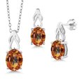thumbnail image 1 of Gem Stone King 925 Sterling Silver Ecstasy Mystic Topaz Pendant and Earrings Jewelry Set for Women | 6.00 Cttw | Oval 9X7 | Gemstone Birthstone | with 18 inch Chain, 1 of 3