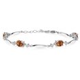 thumbnail image 1 of Gem Stone King 925 Sterling Silver Ecstasy Mystic Topaz and White Lab Grown Diamond Tennis Bracelet for Women | 4.30 Cttw | Gemstone November Birthstone | Oval 7X5MM | 6 inch + 1 inch Extender, 1 of 3