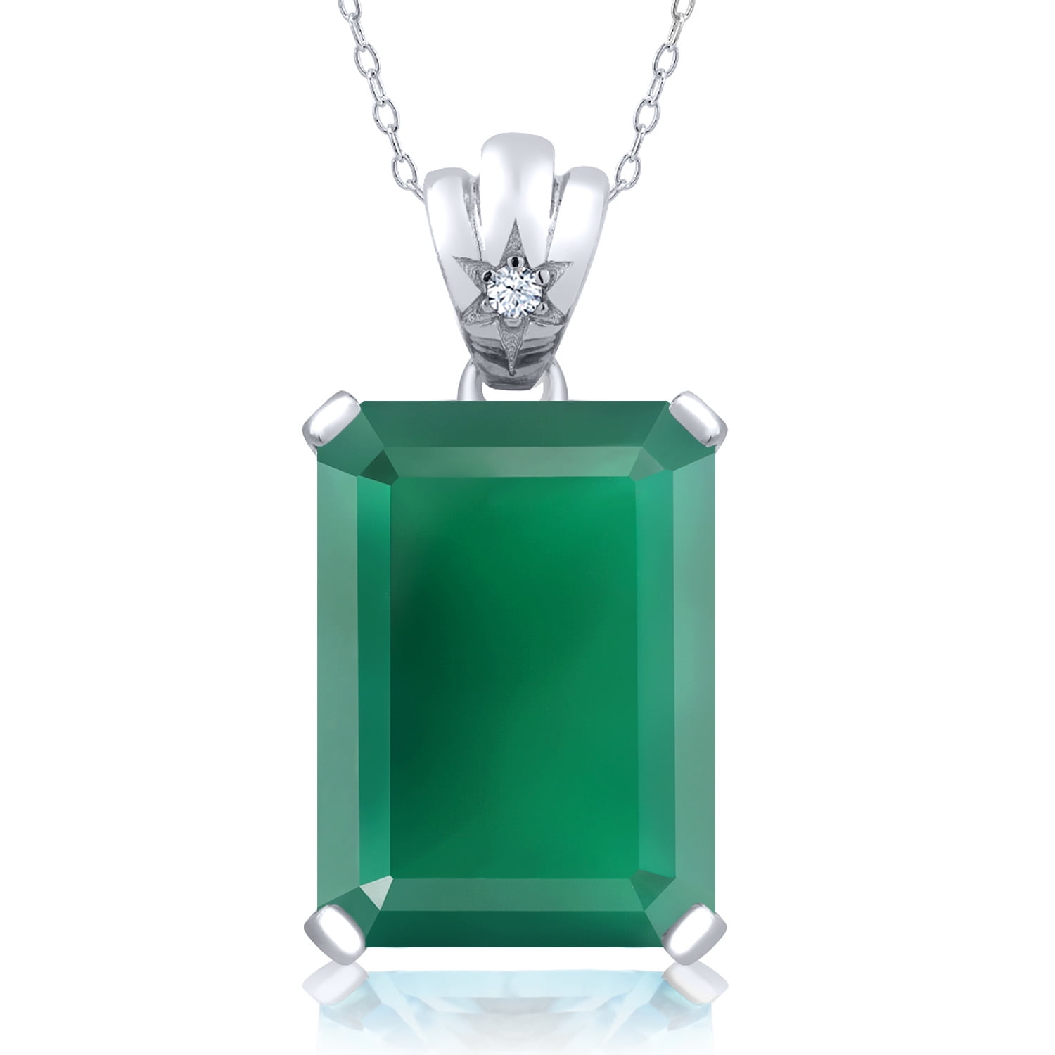 アクセサリー Vintage Silver Green Stone Necklace 925 Vintage 925 Sterling Silver Oval Framed Green Stone Pendant