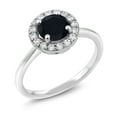 thumbnail image 1 of Gem Stone King 925 Sterling Silver Engagement Ring Onyx and Moissanite (1.52 Cttw) (Size 7), 1 of 4
