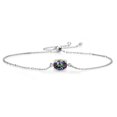 thumbnail image 1 of Gem Stone King 925 Sterling Silver Green Mystic Topaz Solitaire Bracelet for Women (1.58 Cttw, Oval 8X6MM, Gemstone Birthstone, Fully Adjustable up to 9 inch), 1 of 3
