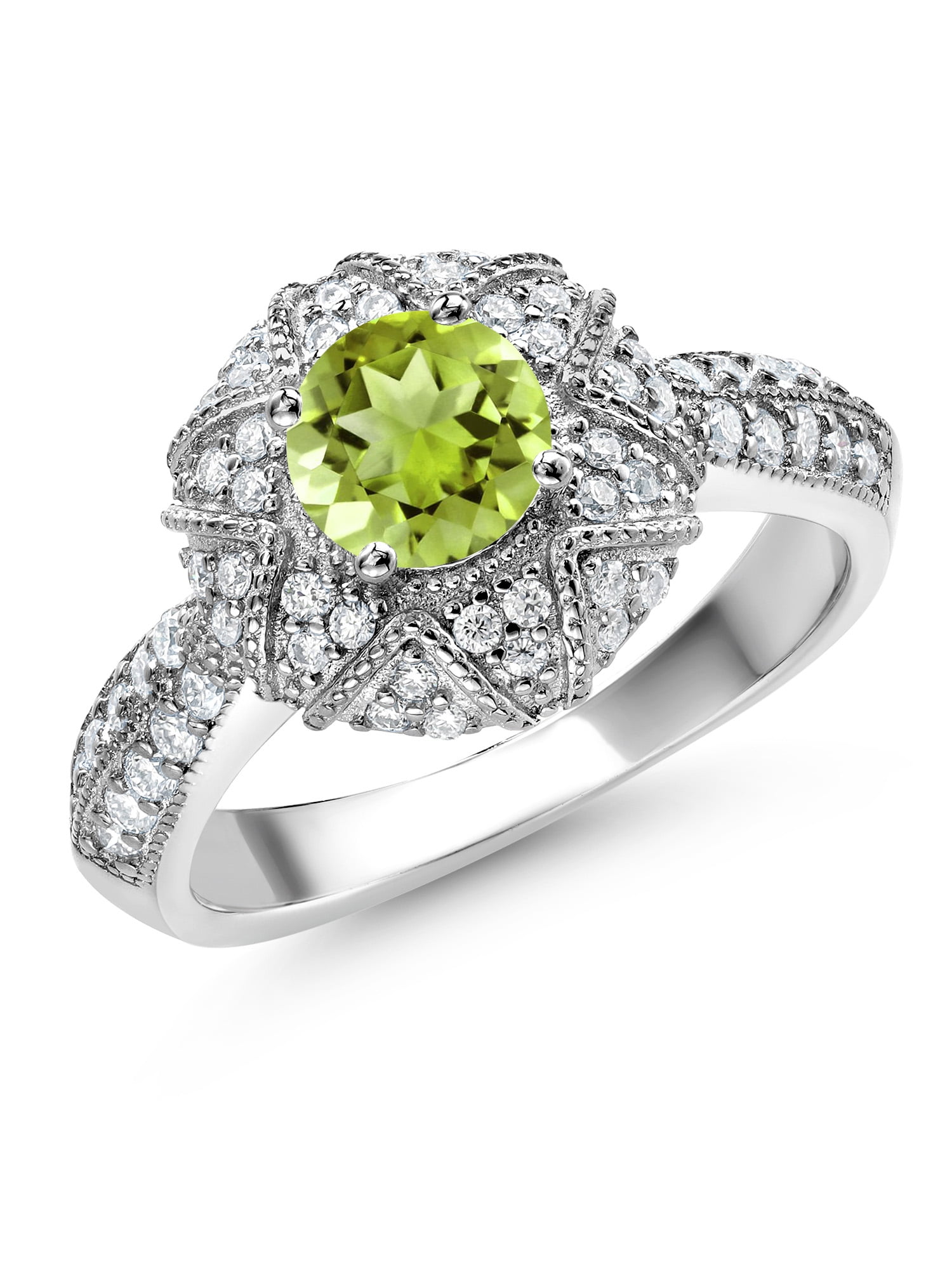 Minimalist peridot ring sterling silver princess cut 6 mm solitaire engagement ring August birthstone ring popular