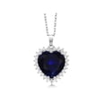 thumbnail image 1 of Gem Stone King 925 Sterling Silver Heart Necklace | Love Halo Pendant Necklace for Women | 1/2 inch | with Complimentary 18 inch Silver Chain, 1 of 5