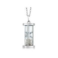 thumbnail image 1 of Gem Stone King 925 Sterling Silver Hourglass Pendant Necklace for Women Filled with Diamond and Gemstone Dust with 18 inch Silver Chain, 1 of 7
