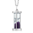 thumbnail image 1 of Gem Stone King 925 Sterling Silver Hourglass Pendant with 0.75 Ct Amethyst Dust 18 inches Chain, 1 of 4